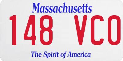MA license plate 148VC0