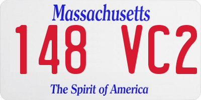 MA license plate 148VC2
