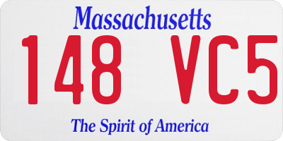 MA license plate 148VC5