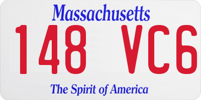 MA license plate 148VC6