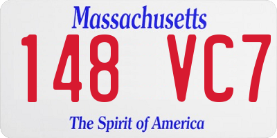 MA license plate 148VC7
