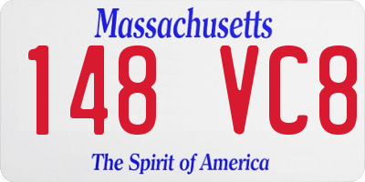 MA license plate 148VC8