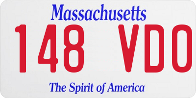 MA license plate 148VD0