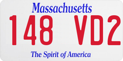 MA license plate 148VD2