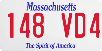 MA license plate 148VD4