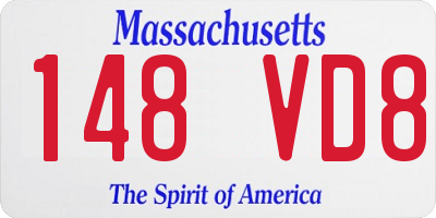 MA license plate 148VD8