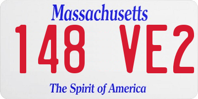 MA license plate 148VE2