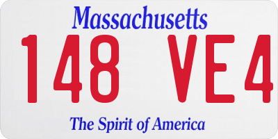 MA license plate 148VE4