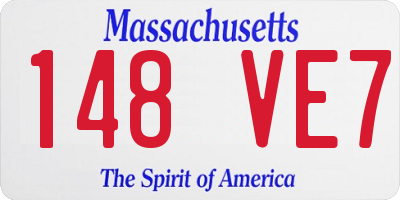 MA license plate 148VE7