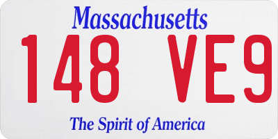 MA license plate 148VE9