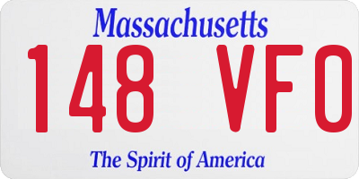 MA license plate 148VF0