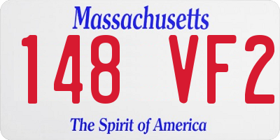 MA license plate 148VF2