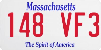 MA license plate 148VF3