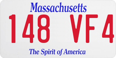 MA license plate 148VF4