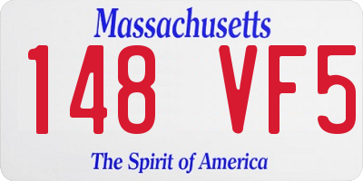 MA license plate 148VF5
