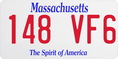 MA license plate 148VF6