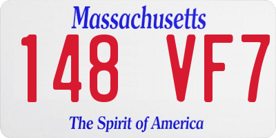 MA license plate 148VF7