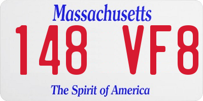 MA license plate 148VF8