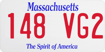 MA license plate 148VG2