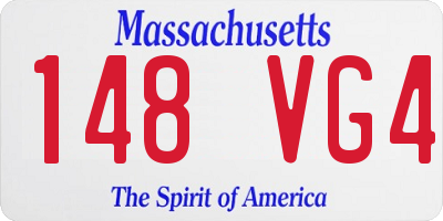 MA license plate 148VG4