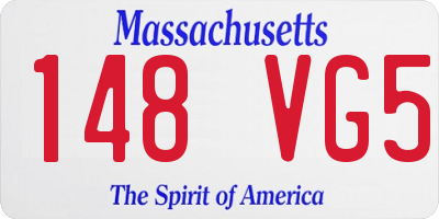 MA license plate 148VG5