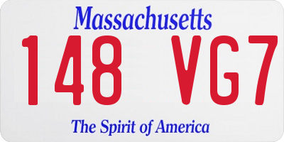 MA license plate 148VG7