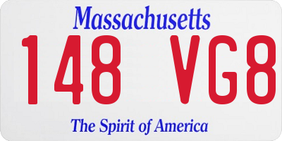 MA license plate 148VG8