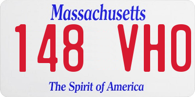 MA license plate 148VH0