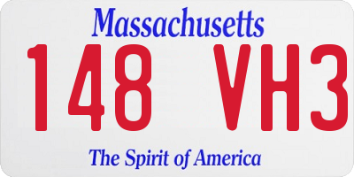 MA license plate 148VH3