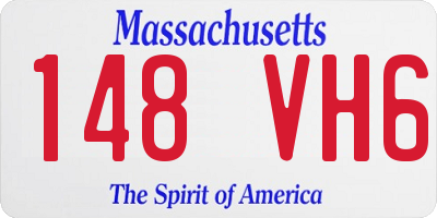 MA license plate 148VH6