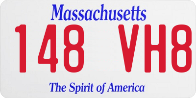 MA license plate 148VH8