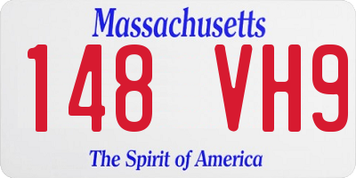 MA license plate 148VH9