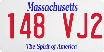 MA license plate 148VJ2