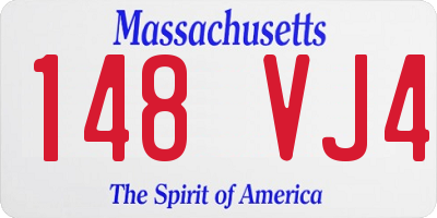 MA license plate 148VJ4