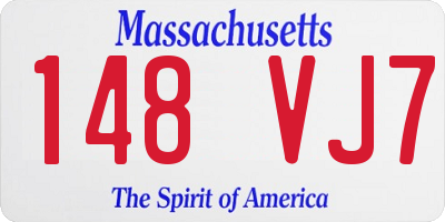 MA license plate 148VJ7