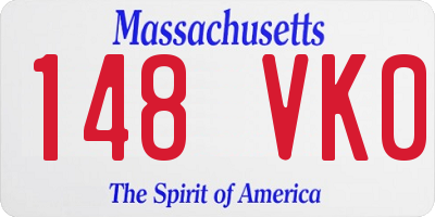 MA license plate 148VK0
