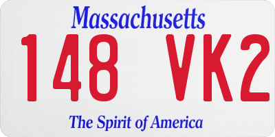 MA license plate 148VK2