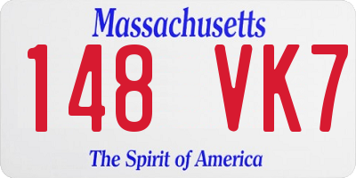 MA license plate 148VK7