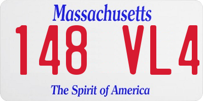 MA license plate 148VL4