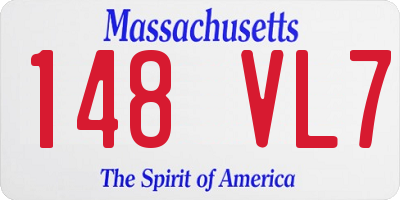 MA license plate 148VL7