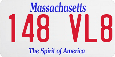 MA license plate 148VL8