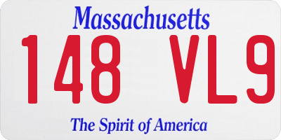 MA license plate 148VL9