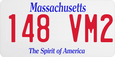 MA license plate 148VM2