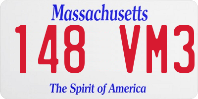 MA license plate 148VM3