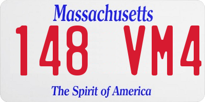 MA license plate 148VM4