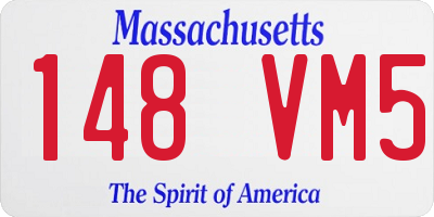 MA license plate 148VM5