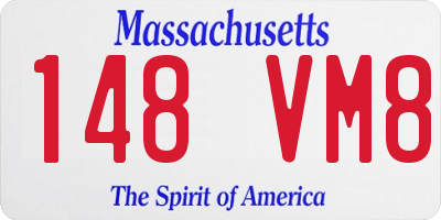 MA license plate 148VM8