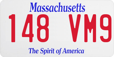 MA license plate 148VM9