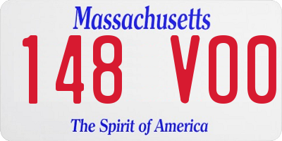 MA license plate 148VO0