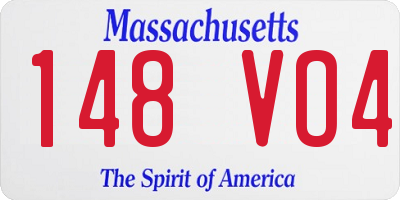 MA license plate 148VO4
